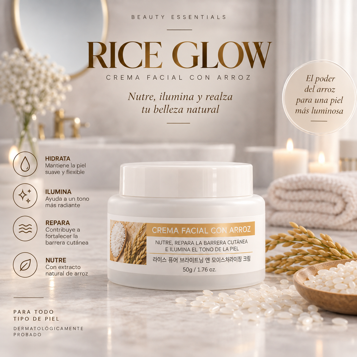 Rice Skin Glow Korean 쌀크림