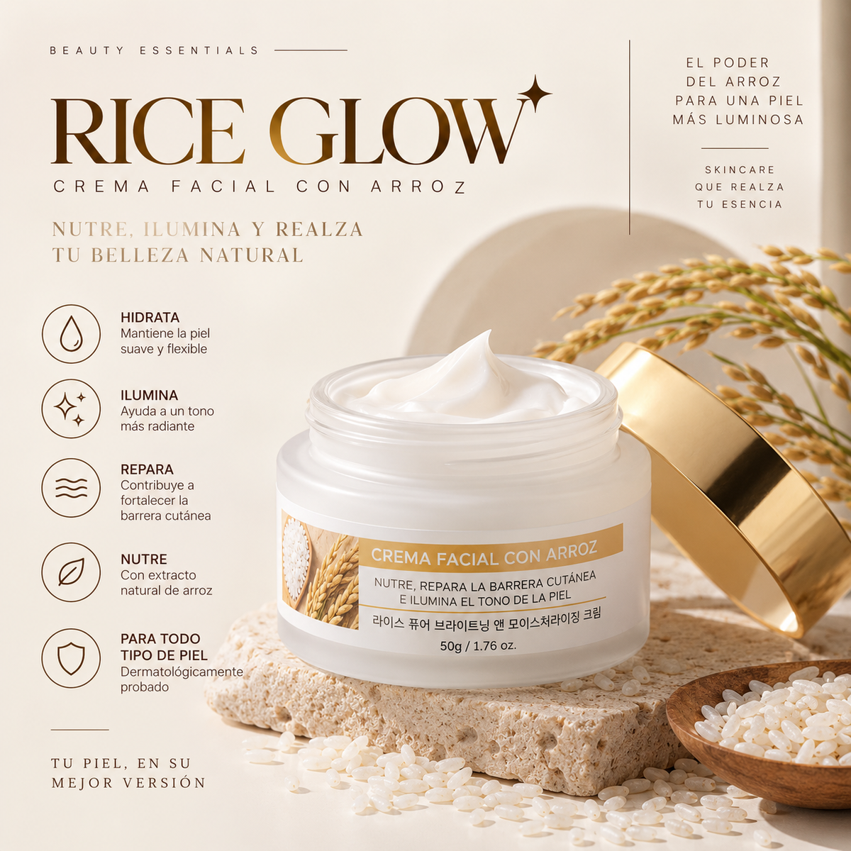 Rice Skin Glow Korean 쌀크림